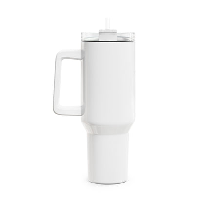 Stylish 40oz Tumbler with Straw - white