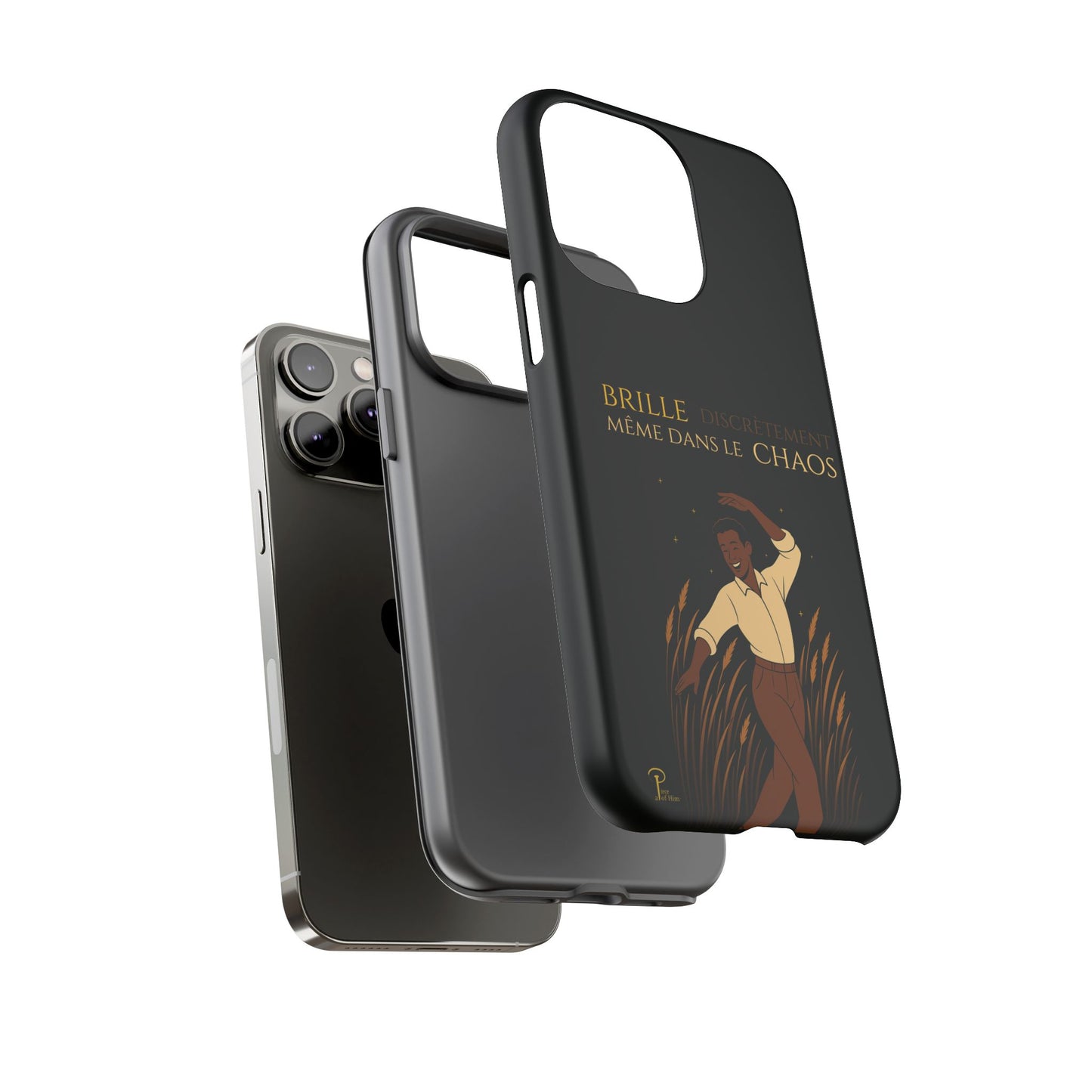 Brille discrètement - Chic Phone Case with a man dancing - black