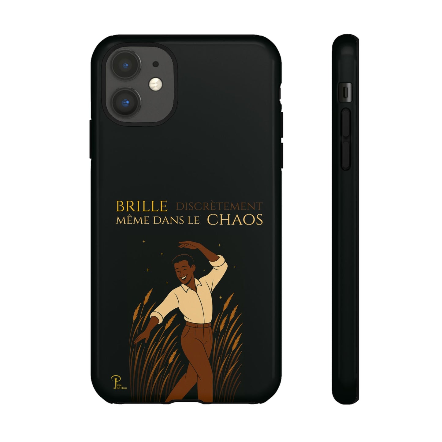 Brille discrètement - Chic Phone Case with a man dancing - black