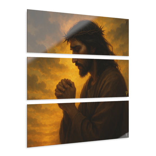 Jesus is Praying - Triptych acrylic prints