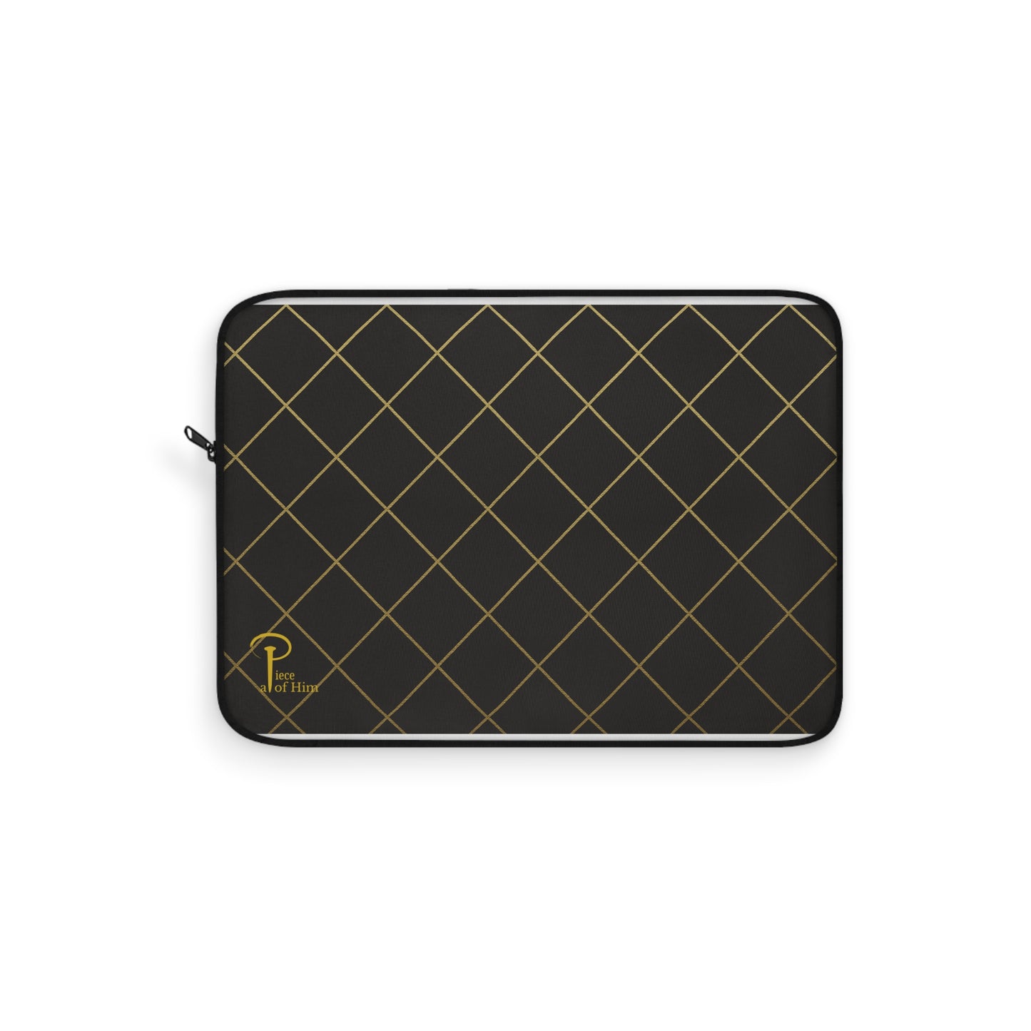 Elegant Black and Gold Laptop Sleeve - black & golden logo