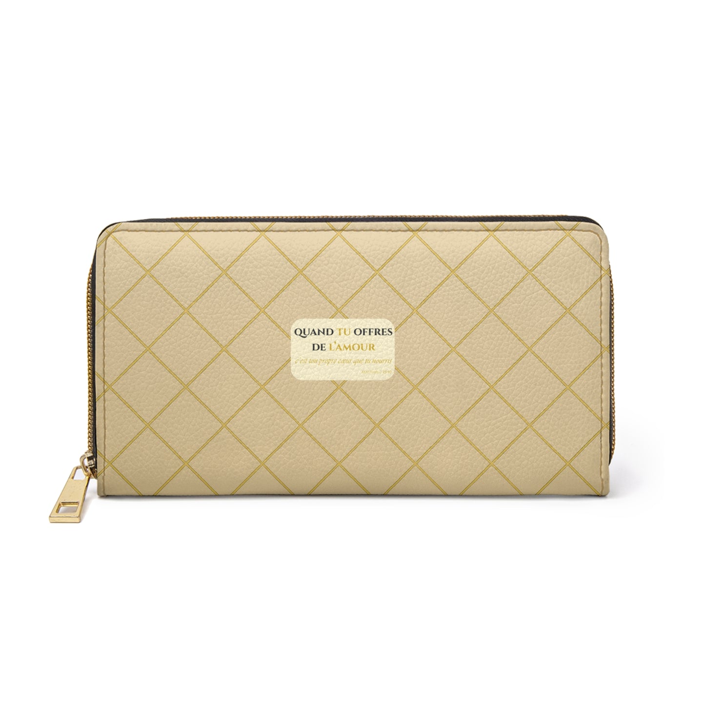 Quand tu offres  de l’amour-Chic Zipper Wallet - beige
