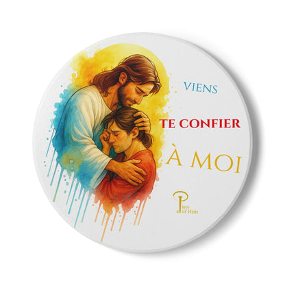 Viens te confier à moi - Ceramic Coaster