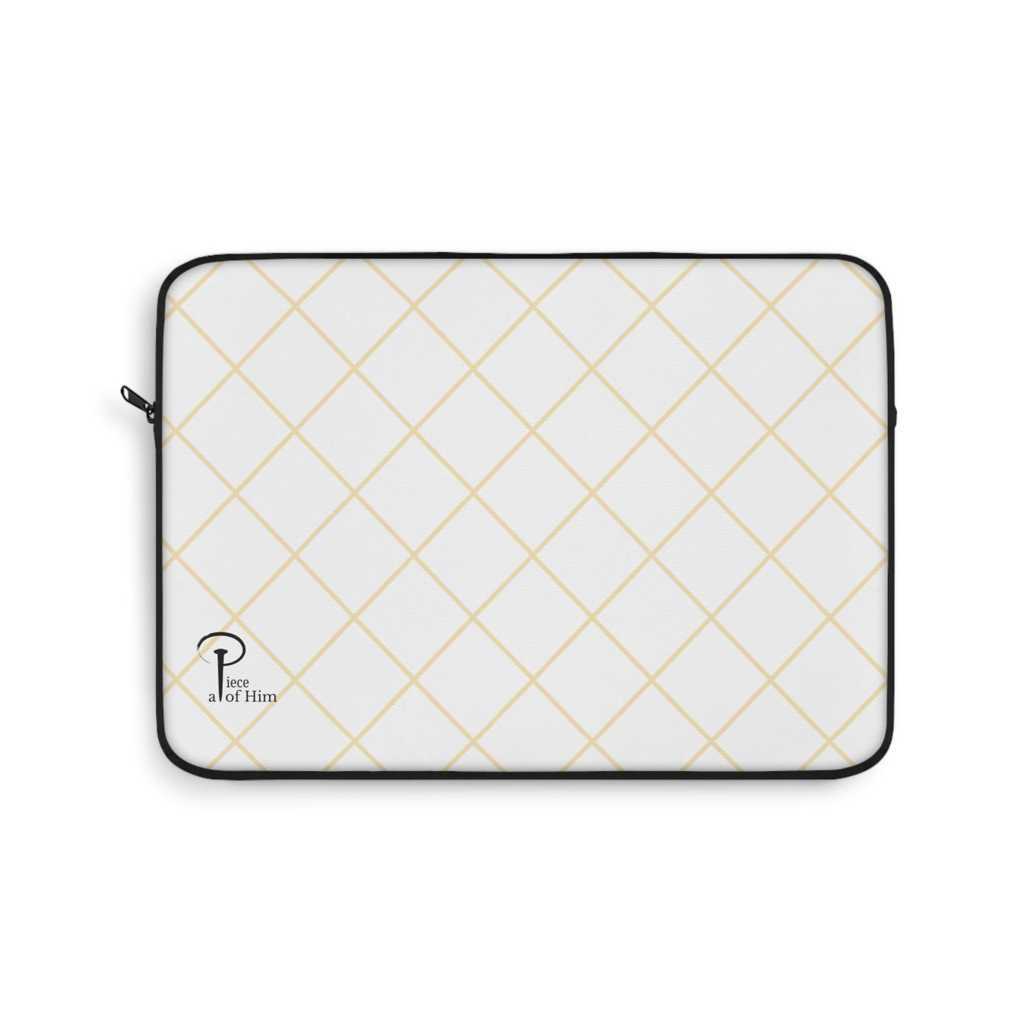 Elegant Black and Gold Laptop Sleeve - white