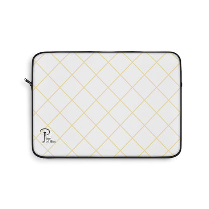 Elegant Black and Gold Laptop Sleeve - white